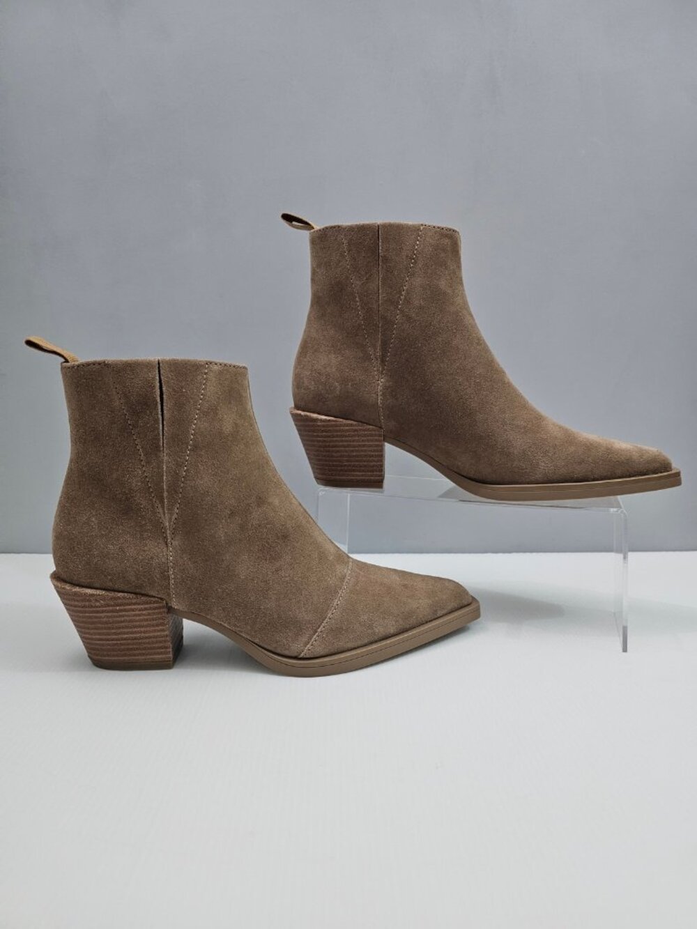 Rag & Bone Dart Pointed Toe Ankle Boot Womens EU 39.5 Brown Suede Block Heel - Picture 3 of 15